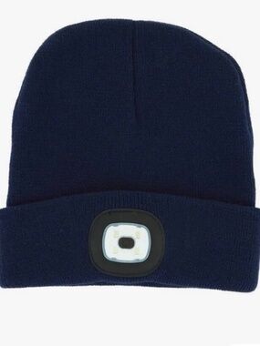 New Black LED beanie hat w/light